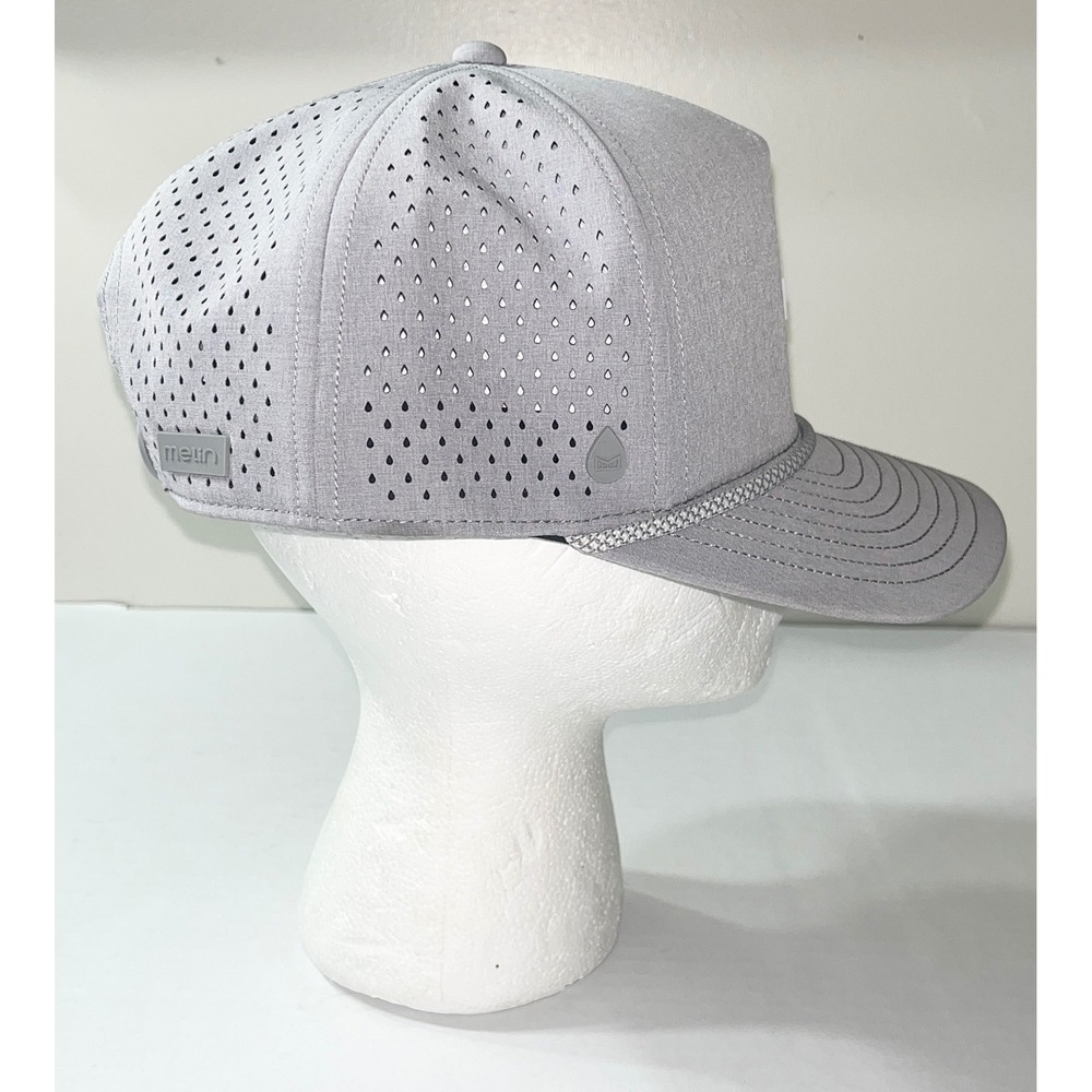 Melin Odyssey Hydro Hat Gray Rope Bulls Icon Snapback Perforated Performance Cap - Picture 4 of 7